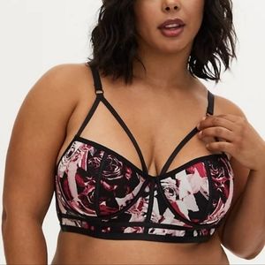 Torrid Floral Rose Cage Strappy Bralette
